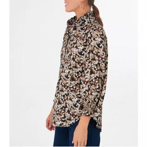 NWT Tuckernuck Woodrose Teagan Popover Blouse in Dark Florals, Size XXL